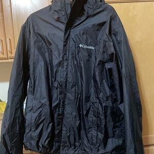 Columbia Black Hooded Windbreaker Jacket